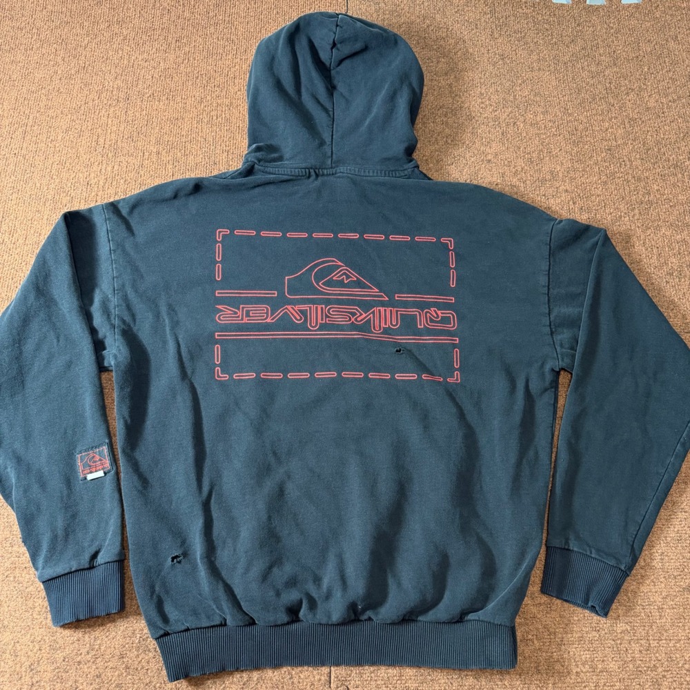 Quiksilver Stranger Things Hoodie Mens Large Blk Netflix Collab Graphic Pullover